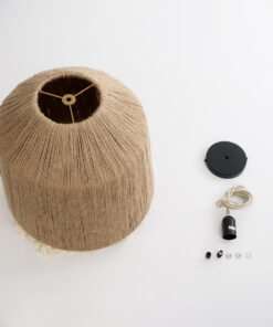 GLOBOSTAR® PUERTORICO 02092 Boho Κρεμαστό Φωτιστικό Οροφής με Ντουί 1 x E27 AC 220-240V IP20 - Μπεζ & Λευκό - Μ40 x Π40 x Υ45cm 17 02092 10