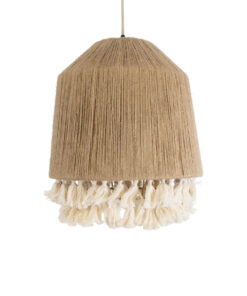 GLOBOSTAR® PUERTORICO 02092 Boho Κρεμαστό Φωτιστικό Οροφής με Ντουί 1 x E27 AC 220-240V IP20 - Μπεζ & Λευκό - Μ40 x Π40 x Υ45cm 13 02092 5