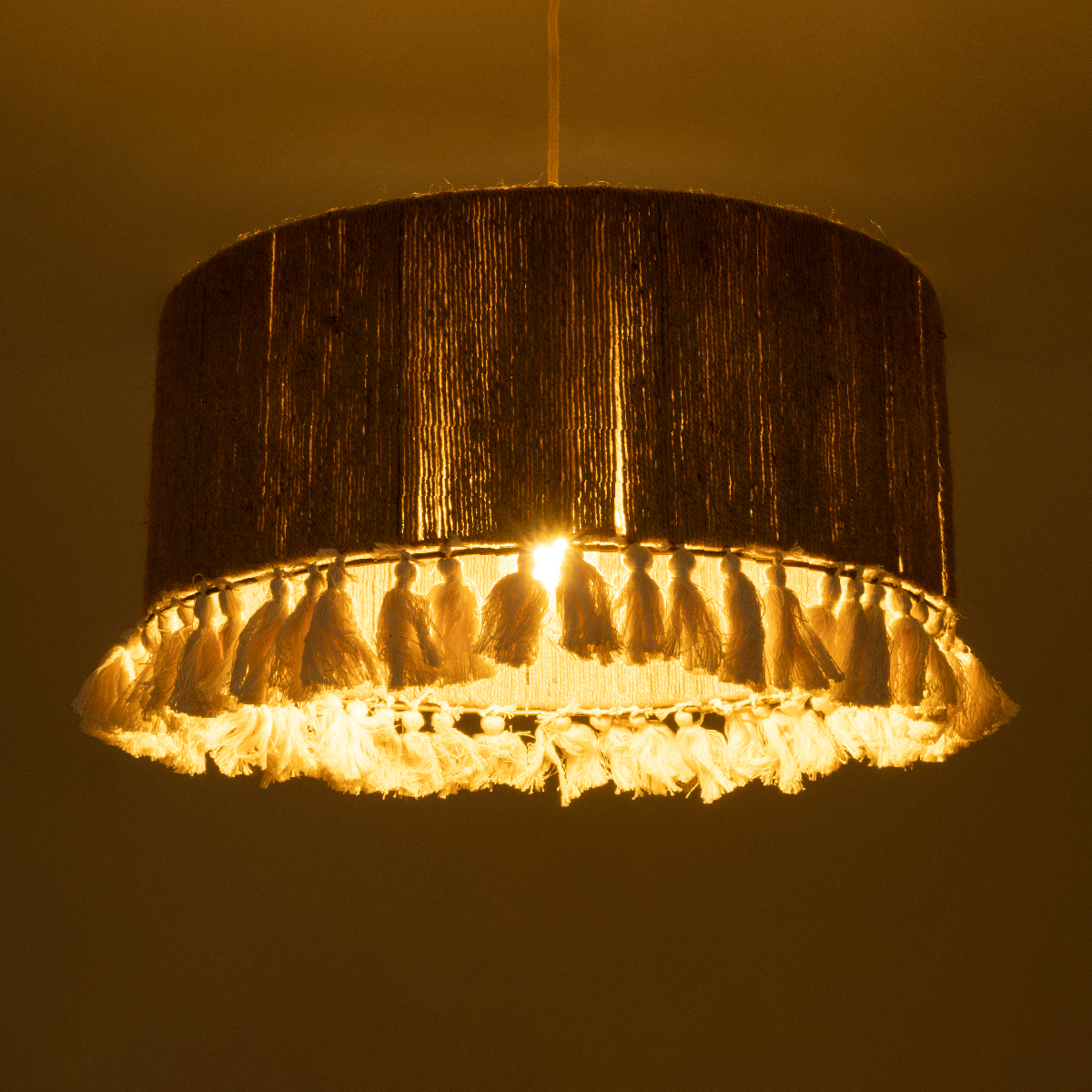 GLOBOSTAR® PUERTORICO 02094 Boho Κρεμαστό Φωτιστικό Οροφής με Ντουί 1 x E27 AC 220-240V IP20 - Μπεζ & Λευκό - Μ50 x Π50 x Υ27cm 4 GLOBOSTAR® PUERTORICO 02094 Boho Κρεμαστό Φωτιστικό Οροφής με Ντουί 1 x E27 AC 220-240V IP20 - Μπεζ & Λευκό - Μ50 x Π50 x Υ27cm - Image 2