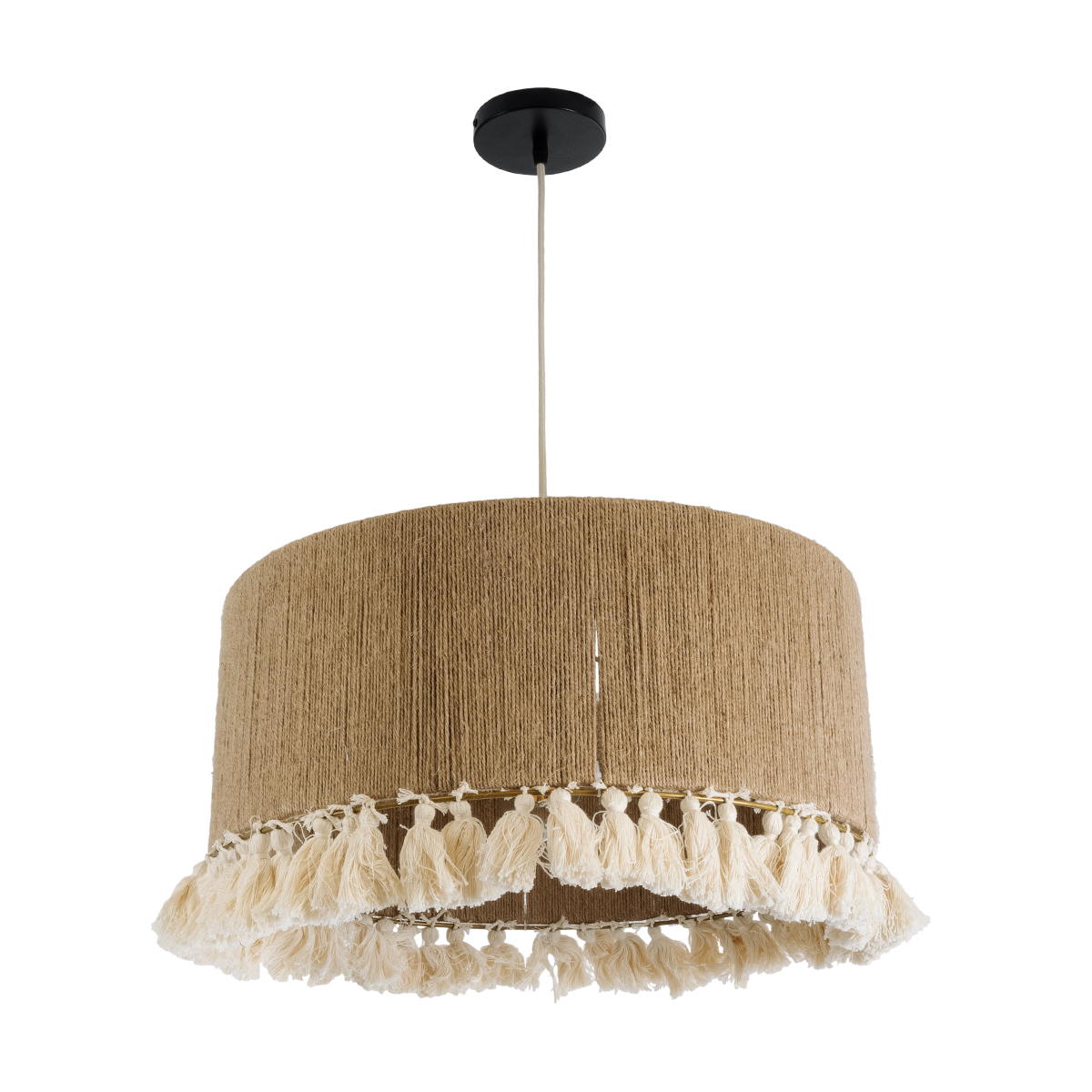 GLOBOSTAR® PUERTORICO 02094 Boho Κρεμαστό Φωτιστικό Οροφής με Ντουί 1 x E27 AC 220-240V IP20 - Μπεζ & Λευκό - Μ50 x Π50 x Υ27cm 5 GLOBOSTAR® PUERTORICO 02094 Boho Κρεμαστό Φωτιστικό Οροφής με Ντουί 1 x E27 AC 220-240V IP20 - Μπεζ & Λευκό - Μ50 x Π50 x Υ27cm - Image 3