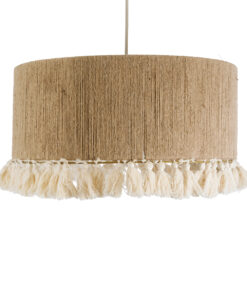 GLOBOSTAR® PUERTORICO 02094 Boho Κρεμαστό Φωτιστικό Οροφής με Ντουί 1 x E27 AC 220-240V IP20 - Μπεζ & Λευκό - Μ50 x Π50 x Υ27cm 13 02094 5