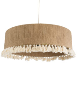 GloboStar® GLOBOSTAR® PUERTORICO 02095 Boho Κρεμαστό Φωτιστικό Οροφής με Ντουί 3 x E27 AC 220-240V IP20 - Μπεζ & Λευκό - Μ80 x Π80 x Υ27cm