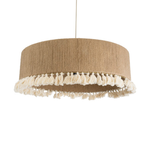 GloboStar® GLOBOSTAR® PUERTORICO 02095 Boho Κρεμαστό Φωτιστικό Οροφής με Ντουί 3 x E27 AC 220-240V IP20 - Μπεζ & Λευκό - Μ80 x Π80 x Υ27cm