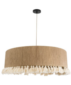 GLOBOSTAR® PUERTORICO 02095 Boho Κρεμαστό Φωτιστικό Οροφής με Ντουί 3 x E27 AC 220-240V IP20 - Μπεζ & Λευκό - Μ80 x Π80 x Υ27cm 14 02095 4