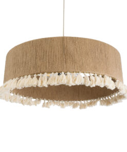 GLOBOSTAR® PUERTORICO 02095 Boho Κρεμαστό Φωτιστικό Οροφής με Ντουί 3 x E27 AC 220-240V IP20 - Μπεζ & Λευκό - Μ80 x Π80 x Υ27cm 16 02095 6