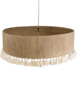 GLOBOSTAR® PUERTORICO 02095 Boho Κρεμαστό Φωτιστικό Οροφής με Ντουί 3 x E27 AC 220-240V IP20 - Μπεζ & Λευκό - Μ80 x Π80 x Υ27cm 17 02095 7