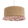 GloboStar® GLOBOSTAR® PUERTORICO 02096 Boho Κρεμαστό Φωτιστικό Οροφής με Ντουί 1 x E27 AC 220-240V IP20 - Μπεζ & Ροζ - Μ50 x Π50 x Υ27cm