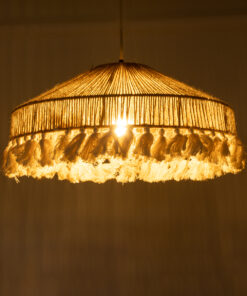 Alternative view of GLOBOSTAR® PUERTORICO 02098 Boho Κρεμαστό Φωτιστικό Οροφής με Ντουί 1 x E27 AC 220-240V IP20 - Μπεζ & Λευκό - Μ50 x Π50 x Υ25cm