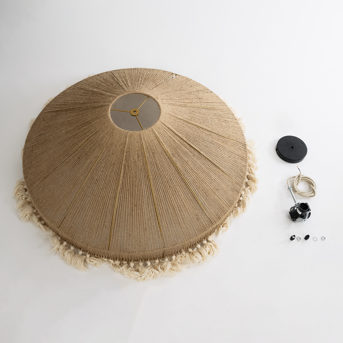 GLOBOSTAR® PUERTORICO 02099 Boho Κρεμαστό Φωτιστικό Οροφής με Ντουί 3 x E27 AC 220-240V IP20 - Μπεζ & Λευκό - Μ80 x Π80 x Υ35cm 11 GLOBOSTAR® PUERTORICO 02099 Boho Κρεμαστό Φωτιστικό Οροφής με Ντουί 3 x E27 AC 220-240V IP20 - Μπεζ & Λευκό - Μ80 x Π80 x Υ35cm - Image 9