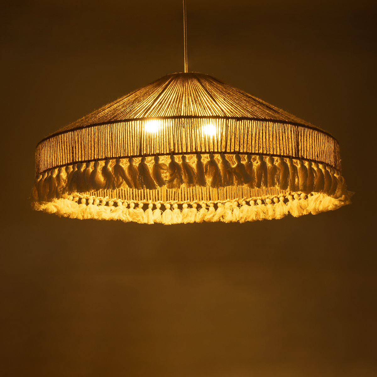 GLOBOSTAR® PUERTORICO 02099 Boho Κρεμαστό Φωτιστικό Οροφής με Ντουί 3 x E27 AC 220-240V IP20 - Μπεζ & Λευκό - Μ80 x Π80 x Υ35cm 4 GLOBOSTAR® PUERTORICO 02099 Boho Κρεμαστό Φωτιστικό Οροφής με Ντουί 3 x E27 AC 220-240V IP20 - Μπεζ & Λευκό - Μ80 x Π80 x Υ35cm - Image 2