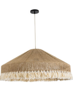 GLOBOSTAR® PUERTORICO 02099 Boho Κρεμαστό Φωτιστικό Οροφής με Ντουί 3 x E27 AC 220-240V IP20 - Μπεζ & Λευκό - Μ80 x Π80 x Υ35cm 14 02099 4