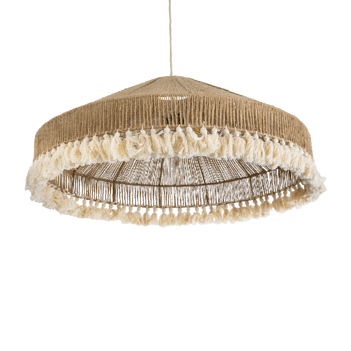 GLOBOSTAR® PUERTORICO 02099 Boho Κρεμαστό Φωτιστικό Οροφής με Ντουί 3 x E27 AC 220-240V IP20 - Μπεζ & Λευκό - Μ80 x Π80 x Υ35cm 7 GLOBOSTAR® PUERTORICO 02099 Boho Κρεμαστό Φωτιστικό Οροφής με Ντουί 3 x E27 AC 220-240V IP20 - Μπεζ & Λευκό - Μ80 x Π80 x Υ35cm - Image 5