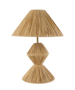 Alternative view of GloboStar® LUANA 02107 Boho Επιτραπέζιο Φωτιστικό Πορτατίφ Μονόφωτο 1 x E27 IP20 Μπεζ Raffia - Μ40 x Π40 x Υ50cm