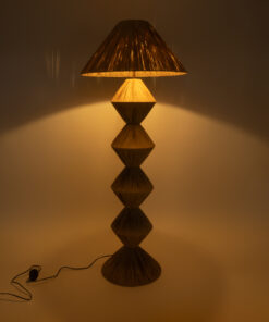 Alternative view of GloboStar® LUANA 02108 Boho Επιδαπέδιο Φωτιστικό Μονόφωτο 1 x E27 IP20 Μπεζ Raffia - Μ60 x Π60 x Υ150cm