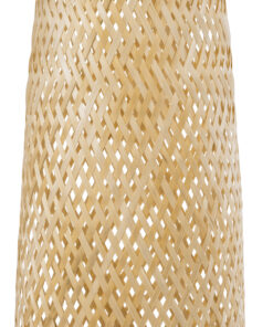 GloboStar® MAMIZU 02109 Boho Επιδαπέδιο Φωτιστικό Μονόφωτο 1 x E27 IP20 Μπεζ Ξύλο - Μ28 x Π28 x Υ93cm 14 02109 6