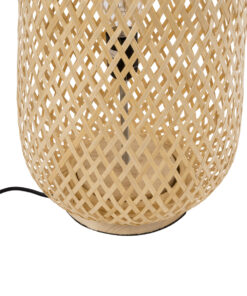 GloboStar® MAMIZU 02109 Boho Επιδαπέδιο Φωτιστικό Μονόφωτο 1 x E27 IP20 Μπεζ Ξύλο - Μ28 x Π28 x Υ93cm 15 02109 7