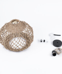 GLOBOSTAR® ECUADOR 02115 Boho Κρεμαστό Φωτιστικό Οροφής με Ντουί 1 x E27 AC 220-240V IP20 - Μπεζ - Μ35 x Π35 x Υ28cm 19 02115 10