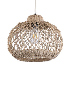 GloboStar® GLOBOSTAR® ECUADOR 02115 Boho Κρεμαστό Φωτιστικό Οροφής με Ντουί 1 x E27 AC 220-240V IP20 - Μπεζ - Μ35 x Π35 x Υ28cm