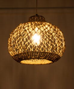 GLOBOSTAR® ECUADOR 02115 Boho Κρεμαστό Φωτιστικό Οροφής με Ντουί 1 x E27 AC 220-240V IP20 - Μπεζ - Μ35 x Π35 x Υ28cm 12 02115 3