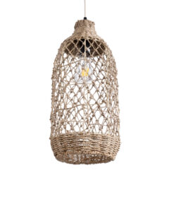 GloboStar® GLOBOSTAR® ECUADOR 02116 Boho Κρεμαστό Φωτιστικό Οροφής με Ντουί 1 x E27 AC 220-240V IP20 - Μπεζ - Μ23 x Π23 x Υ50cm