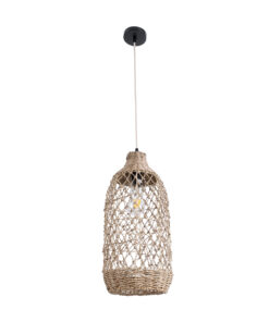 GLOBOSTAR® ECUADOR 02116 Boho Κρεμαστό Φωτιστικό Οροφής με Ντουί 1 x E27 AC 220-240V IP20 - Μπεζ - Μ23 x Π23 x Υ50cm 13 02116 4