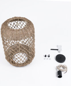 GLOBOSTAR® ECUADOR 02117 Boho Κρεμαστό Φωτιστικό Οροφής με Ντουί 1 x E27 AC 220-240V IP20 - Μπεζ - Μ28 x Π28 x Υ40cm 19 02117 10