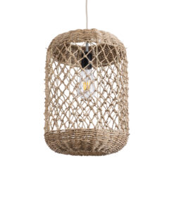 GloboStar® GLOBOSTAR® ECUADOR 02117 Boho Κρεμαστό Φωτιστικό Οροφής με Ντουί 1 x E27 AC 220-240V IP20 - Μπεζ - Μ28 x Π28 x Υ40cm