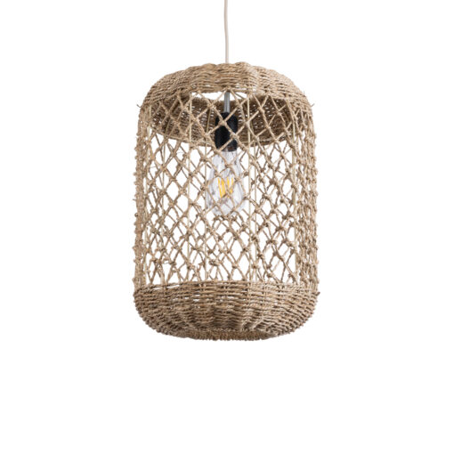 GloboStar® GLOBOSTAR® ECUADOR 02117 Boho Κρεμαστό Φωτιστικό Οροφής με Ντουί 1 x E27 AC 220-240V IP20 - Μπεζ - Μ28 x Π28 x Υ40cm