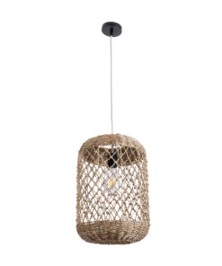 GLOBOSTAR® ECUADOR 02117 Boho Κρεμαστό Φωτιστικό Οροφής με Ντουί 1 x E27 AC 220-240V IP20 - Μπεζ - Μ28 x Π28 x Υ40cm 13 02117 4