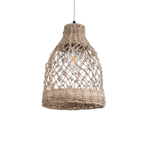 GloboStar® GLOBOSTAR® ECUADOR 02118 Boho Κρεμαστό Φωτιστικό Οροφής με Ντουί 1 x E27 AC 220-240V IP20 - Μπεζ - Μ25 x Π25 x Υ35cm