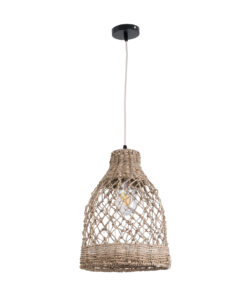 GLOBOSTAR® ECUADOR 02118 Boho Κρεμαστό Φωτιστικό Οροφής με Ντουί 1 x E27 AC 220-240V IP20 - Μπεζ - Μ25 x Π25 x Υ35cm 13 02118 4