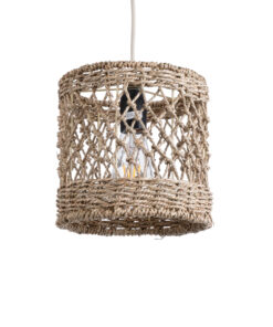 GloboStar® GLOBOSTAR® ECUADOR 02120 Boho Κρεμαστό Φωτιστικό Οροφής με Ντουί 1 x E27 AC 220-240V IP20 - Μπεζ - Μ20 x Π20 x Υ20cm