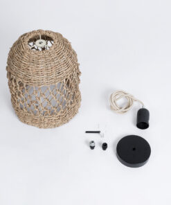 GLOBOSTAR® ECUADOR 02121 Boho Κρεμαστό Φωτιστικό Οροφής με Ντουί 1 x E27 AC 220-240V IP20 - Μπεζ - Μ20 x Π20 x Υ25cm 21 02121 11