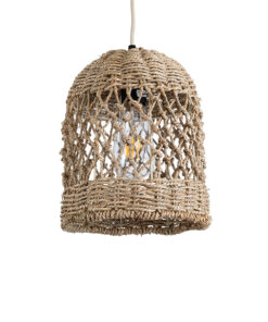 GloboStar® GLOBOSTAR® ECUADOR 02121 Boho Κρεμαστό Φωτιστικό Οροφής με Ντουί 1 x E27 AC 220-240V IP20 - Μπεζ - Μ20 x Π20 x Υ25cm