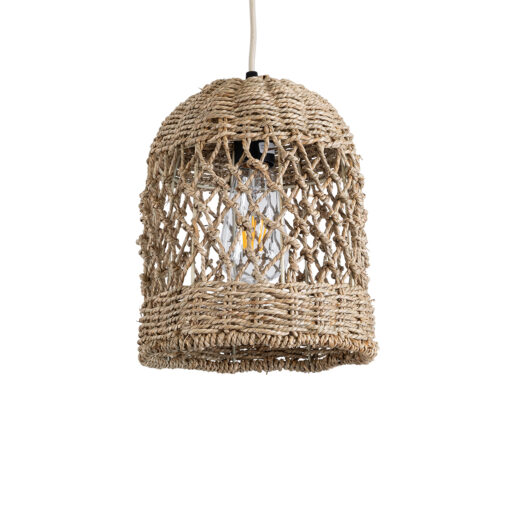 GloboStar® GLOBOSTAR® ECUADOR 02121 Boho Κρεμαστό Φωτιστικό Οροφής με Ντουί 1 x E27 AC 220-240V IP20 - Μπεζ - Μ20 x Π20 x Υ25cm