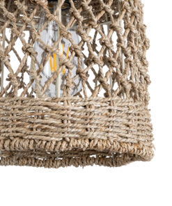 GLOBOSTAR® ECUADOR 02121 Boho Κρεμαστό Φωτιστικό Οροφής με Ντουί 1 x E27 AC 220-240V IP20 - Μπεζ - Μ20 x Π20 x Υ25cm 19 02121 9