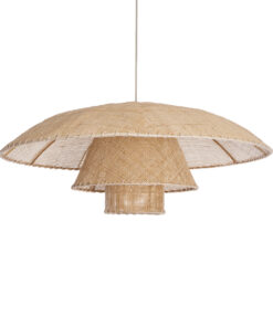 GloboStar® GLOBOSTAR® ZORA 02139 Boho Κρεμαστό Φωτιστικό Οροφής με Ντουί 1 x E27 AC 220-240V IP20 - Μπεζ - Μ80 x Π80 x Υ32cm