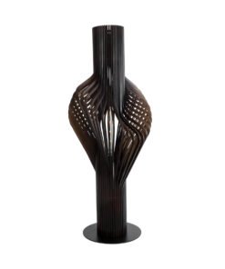 GloboStar® GloboStar® MIHIRO 02151 Boho Επιδαπέδιο Φωτιστικό Μονόφωτο 1 x E27 IP20 Καφέ Ξύλο με Μαύρο Μέταλλο - Μ48 x Π48 x Υ120cm