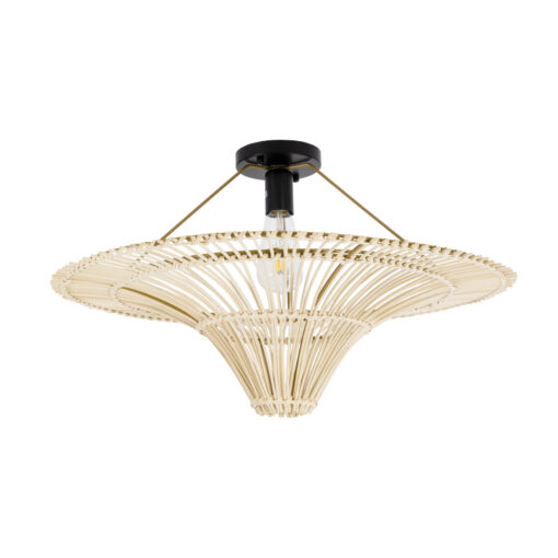 GloboStar® GLOBOSTAR® PALERMO 02152 Boho Κρεμαστό Φωτιστικό Οροφής με Ντουί 1 x E27 AC 220-240V IP20 - Μπεζ - Μ60 x Π60 x Υ36cm