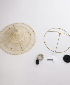 GLOBOSTAR® PALERMO 02152 Boho Κρεμαστό Φωτιστικό Οροφής με Ντουί 1 x E27 AC 220-240V IP20 - Μπεζ - Μ60 x Π60 x Υ36cm 17 02152 9