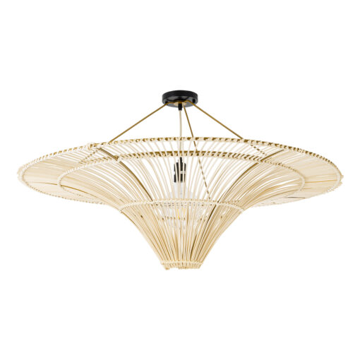 GloboStar® GLOBOSTAR® PALERMO 02153 Boho Φωτιστικό Οροφής με Ντουί 1 x E27 AC 220-240V IP20 - Μπεζ - Μ100 x Π100 x Υ55cm