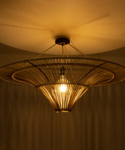 Alternative view of GLOBOSTAR® PALERMO 02153 Boho Φωτιστικό Οροφής με Ντουί 1 x E27 AC 220-240V IP20 - Μπεζ - Μ100 x Π100 x Υ55cm