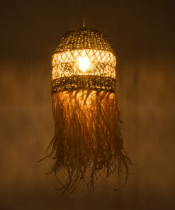 Alternative view of GLOBOSTAR® SAINTLUCIA 02160 Boho Κρεμαστό Φωτιστικό Οροφής με Ντουί 1 x E27 AC 220-240V IP20 - Μπεζ & Καφέ - Μ30 x Π30 x Υ90cm