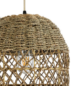 GLOBOSTAR® SAINTLUCIA 02160 Boho Κρεμαστό Φωτιστικό Οροφής με Ντουί 1 x E27 AC 220-240V IP20 - Μπεζ & Καφέ - Μ30 x Π30 x Υ90cm 18 02160 8