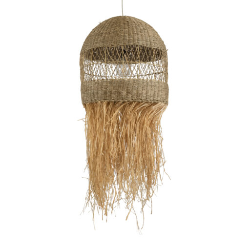 GloboStar® GLOBOSTAR® SAINTLUCIA 02161 Boho Κρεμαστό Φωτιστικό Οροφής με Ντουί 1 x E27 AC 220-240V IP20 - Μπεζ - Μ66 x Π66 x Υ120cm