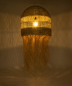 GLOBOSTAR® SAINTLUCIA 02161 Boho Κρεμαστό Φωτιστικό Οροφής με Ντουί 1 x E27 AC 220-240V IP20 - Μπεζ - Μ66 x Π66 x Υ120cm 14 02161 3