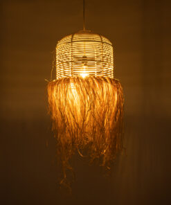 Alternative view of GLOBOSTAR® BASSETERRE 02162 Boho Κρεμαστό Φωτιστικό Οροφής με Ντουί 1 x E27 AC 220-240V IP20 - Μπεζ - Μ35 x Π35 x Υ60cm