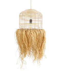 GLOBOSTAR® BASSETERRE 02162 Boho Κρεμαστό Φωτιστικό Οροφής με Ντουί 1 x E27 AC 220-240V IP20 - Μπεζ - Μ35 x Π35 x Υ60cm 14 02162 5