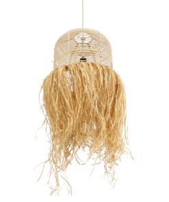 GLOBOSTAR® BASSETERRE 02162 Boho Κρεμαστό Φωτιστικό Οροφής με Ντουί 1 x E27 AC 220-240V IP20 - Μπεζ - Μ35 x Π35 x Υ60cm 15 02162 6