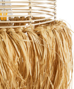 GLOBOSTAR® BASSETERRE 02162 Boho Κρεμαστό Φωτιστικό Οροφής με Ντουί 1 x E27 AC 220-240V IP20 - Μπεζ - Μ35 x Π35 x Υ60cm 18 02162 9